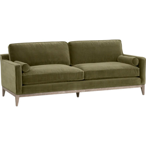 Parker 86" Sofa in Olive Velvet & Natural Gray Oak 6602-3.OLV/NG